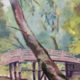 HSP painting "Trees at Flatford Mill" by Bonella Woodhead + frame England