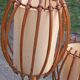 Bamboo and rattan floor lamp 2 lights from the 70s