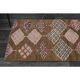 Tapis de couloir vintage turc Oushak fait main en laine et coton marron, années 1970