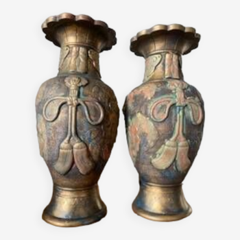 Pair of vintage Asian vases