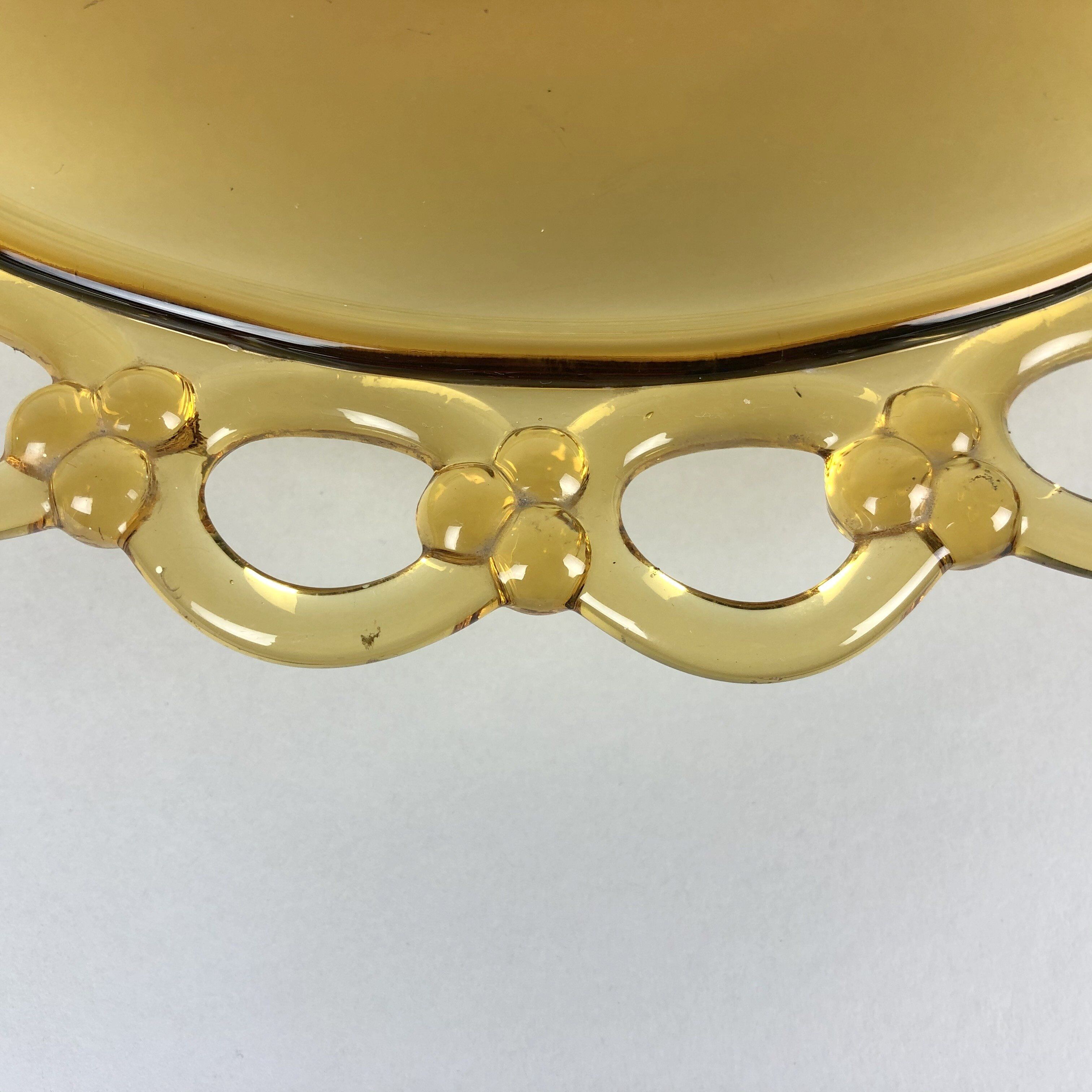 Amber Glass Bowl by Rudolf Schrotter for Rudolfova Hut Glassworks 1940's, Czechoslovakia