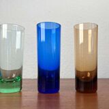 Coloured German shot glasses from the mid-century, 1960s, set of 6.