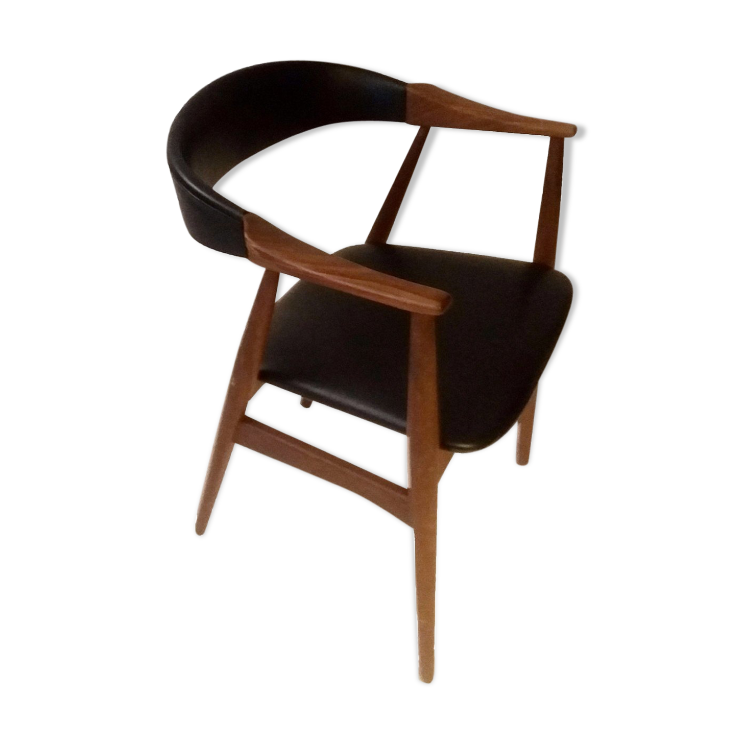 Chaise Farstrup en cuir noir
