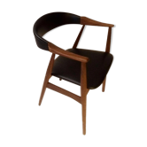 Chaise Farstrup en cuir noir