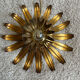Ceiling lamp pendant in aged gilded metal palm leaf