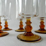 6 vintage champagne flutes