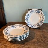 Set of six hollow plates Regout model Ortus
