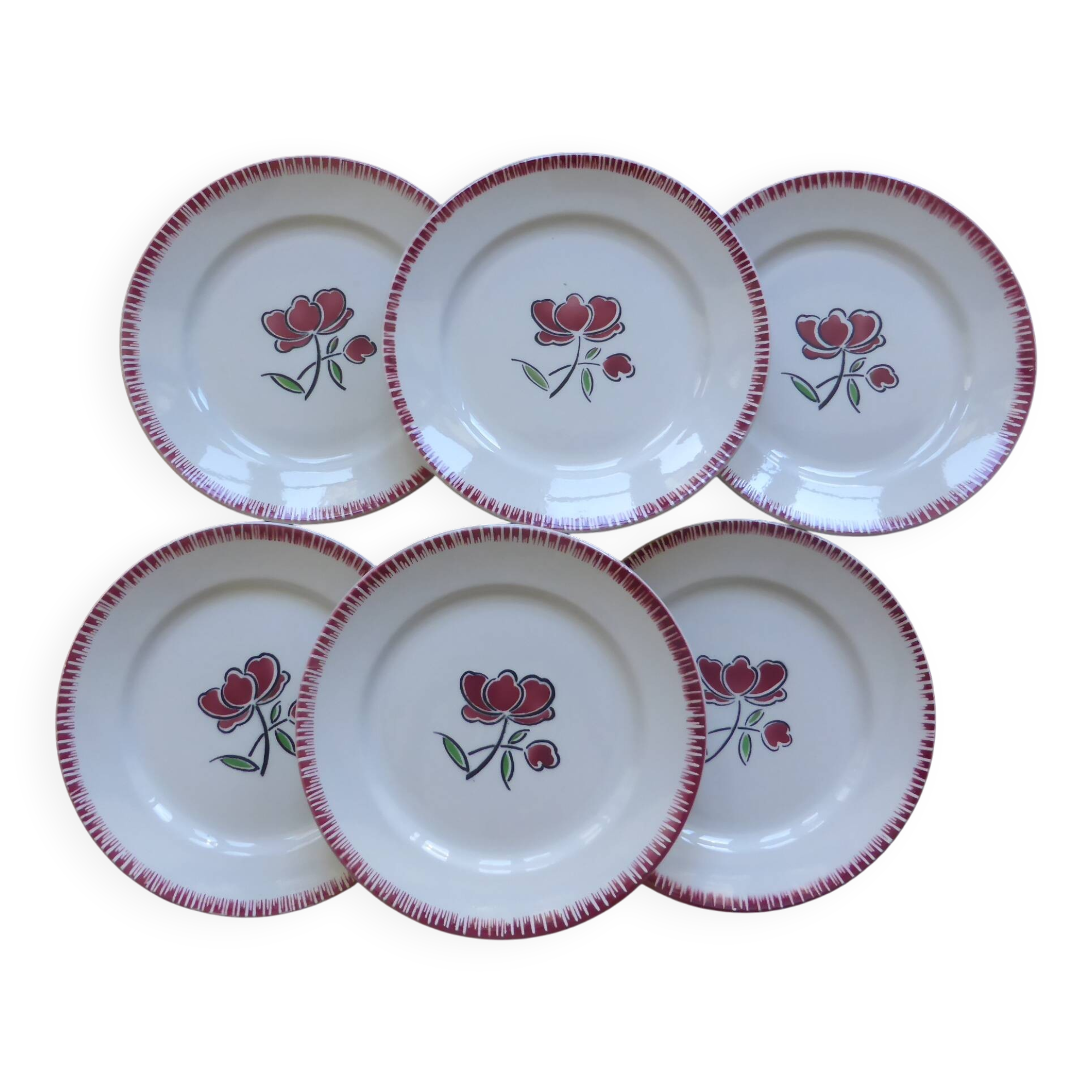 6 vintage dinner plates from Badonviller 200825