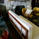 Vintage minerva daybed in solid teak and alcantara by peter hvidt for john stuart 1950s