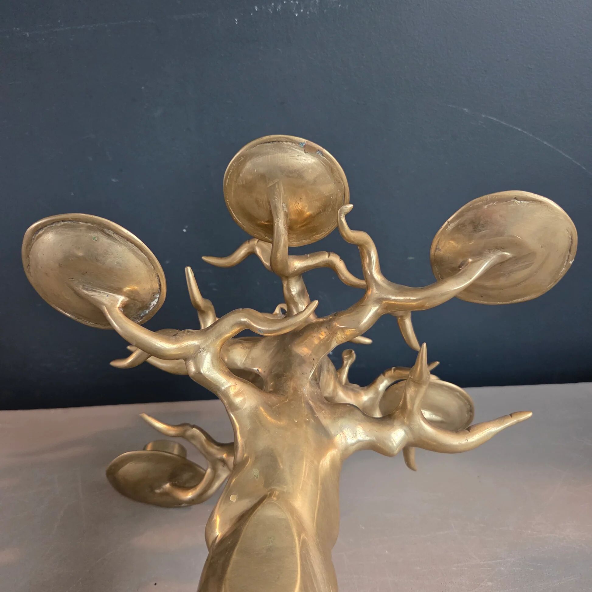 Chandelier baobab en laiton massif - pièce unique - ref 1411