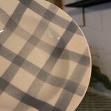 Deep plate - Grey tea towel pattern - Moulin des Loups