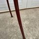 Metallic burgundy bistro chair for restaurants and communities with gray fabric