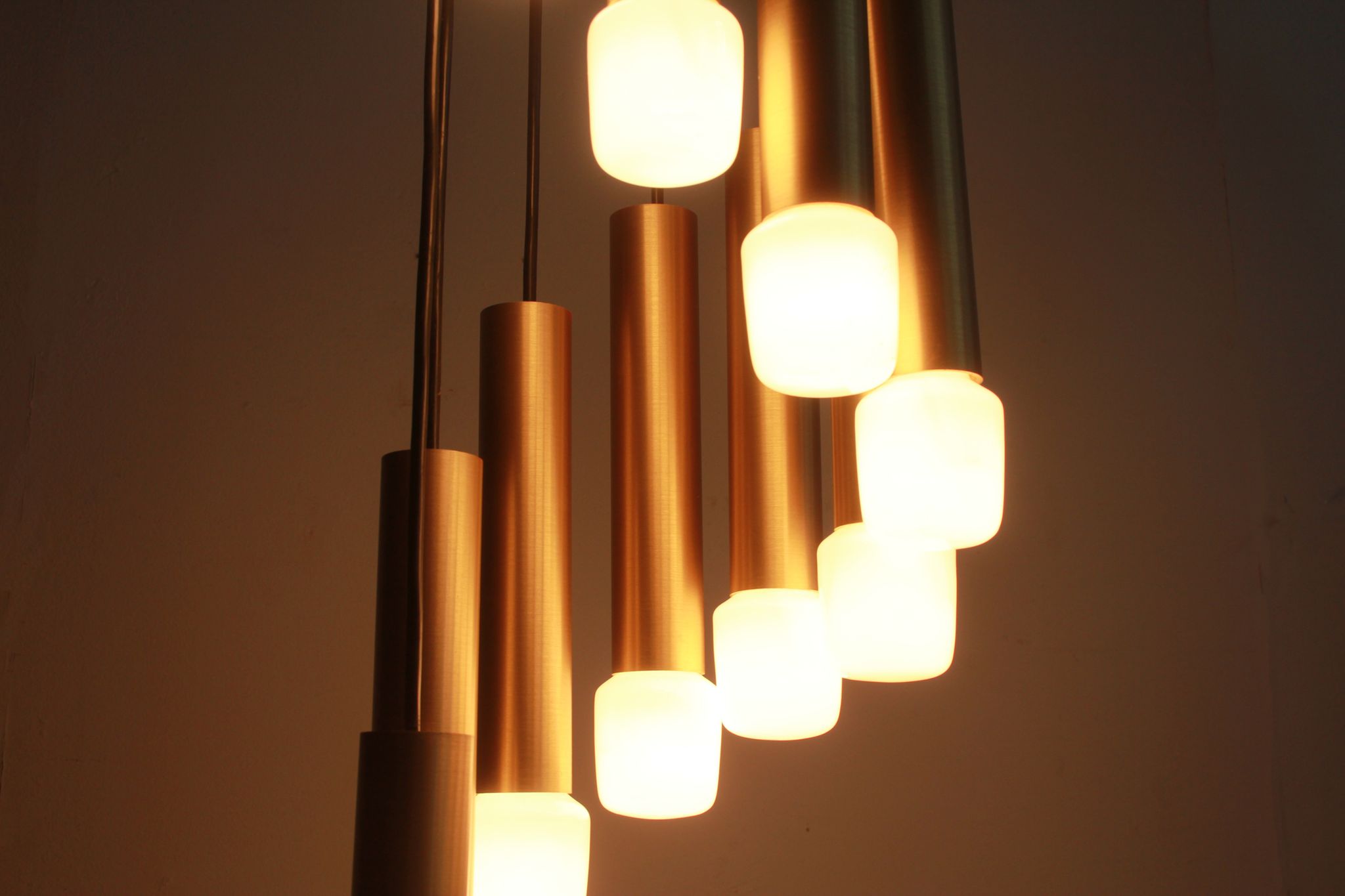 Lampe cascade des années 1970 en laiton