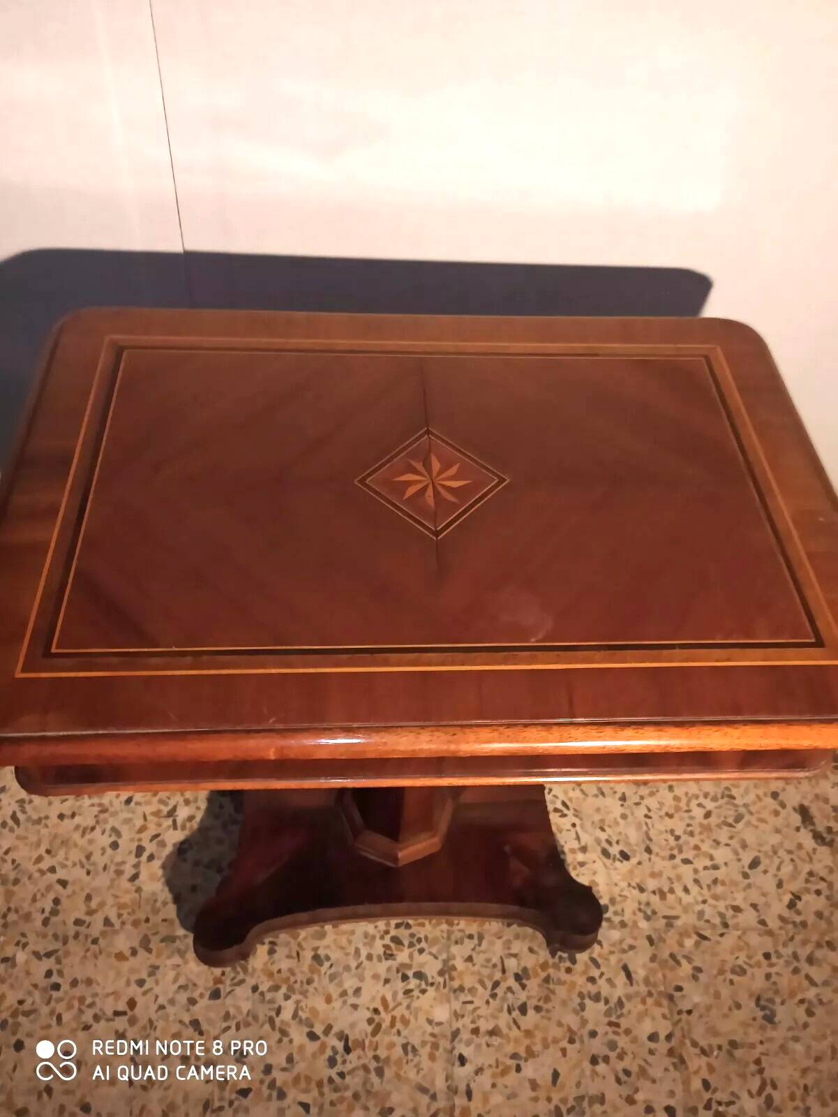 Work table desk 19th century inlaid walnut maple rosewood