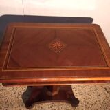 Work table desk 19th century inlaid walnut maple rosewood