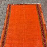 4x6 orange kilim rug, rug for kitchen, Anatolian rug, Kelim carpet