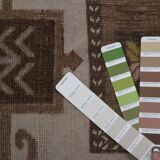 Vintage Brown Turkish Kars Rug with Mid-Century Modern Style 5'10" X 10'