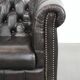 Luxury dark cowhide Chesterfield club armchair in English style