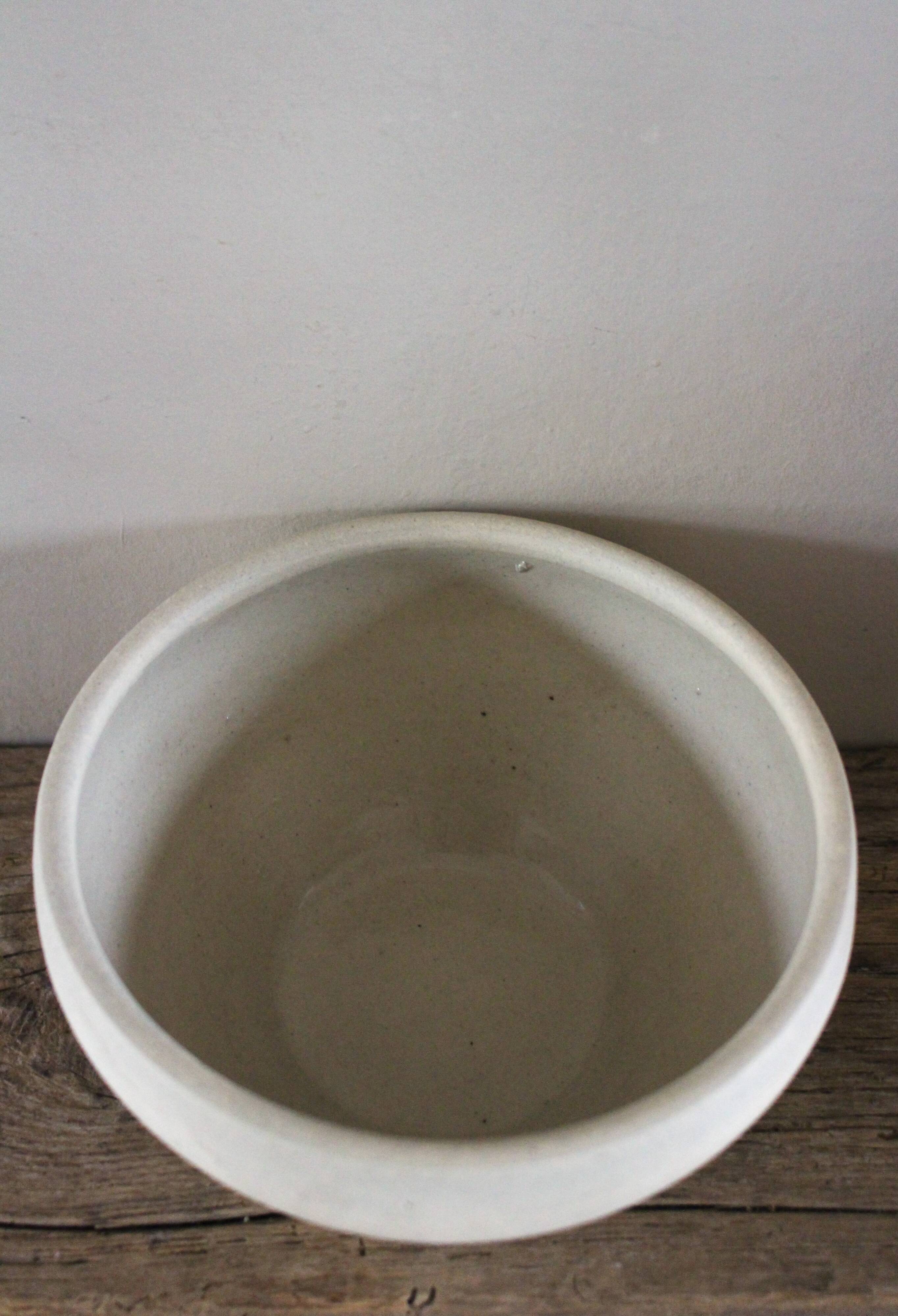 Vintage glazed stoneware bowl in greige.