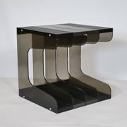Rack à disques en vinyle de l'ère spatiale en acrylique fumé, années 1970