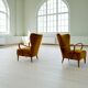 Modern Scandinavian Art Deco lounge chairs in velvet from the 1940s.