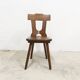 Chaise brutaliste 1960 bois massif