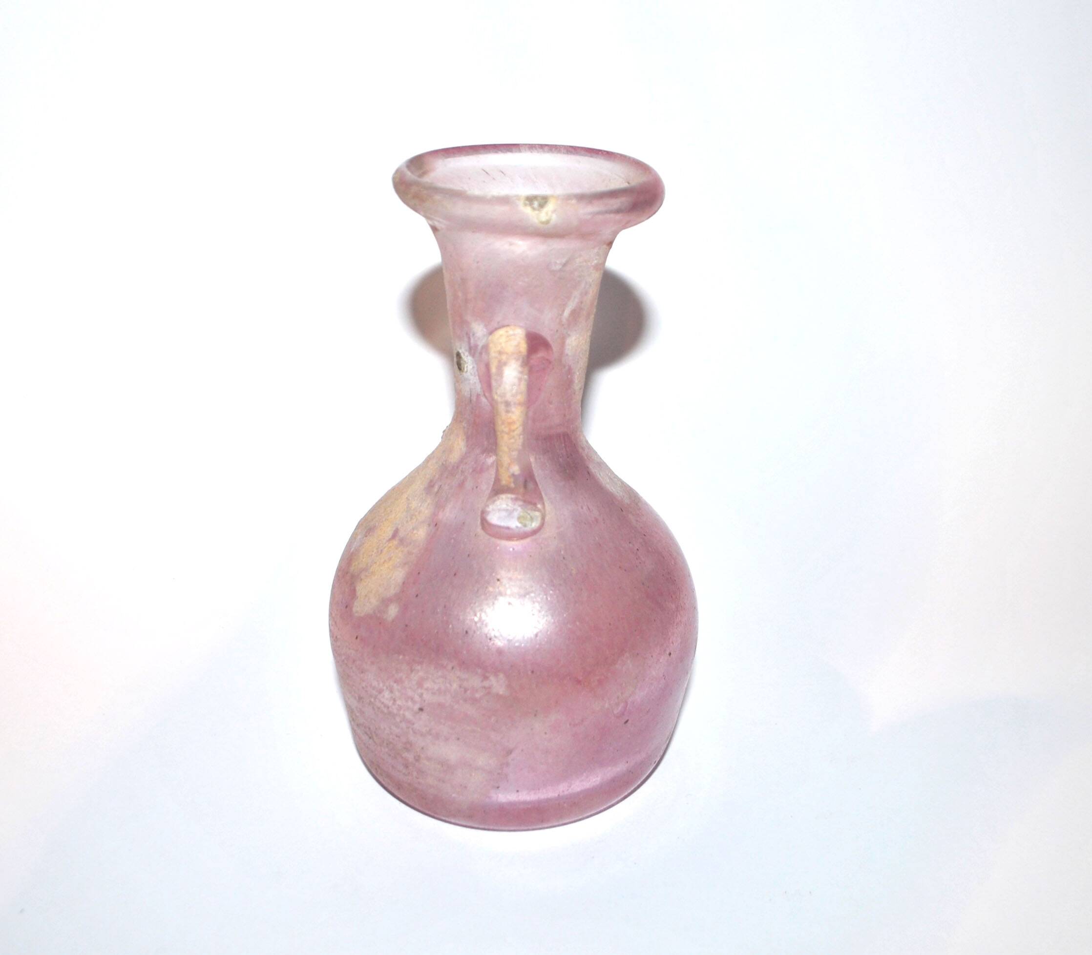 Murano Iridescent Pink Blown Glass Amphora Vase - Ancient Roman?