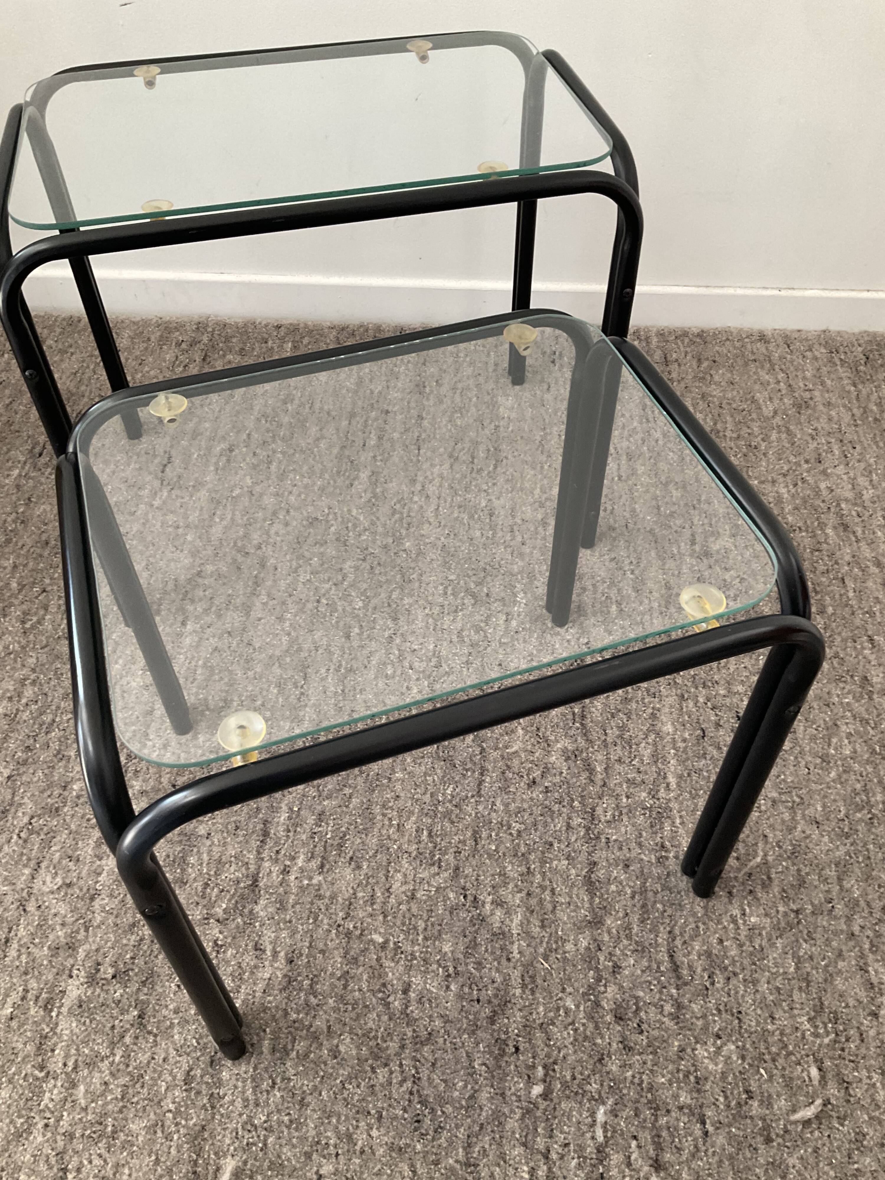 Pair of 2 vintage pull-out tables from the 70s-80s