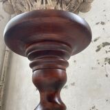 Side table walnut base turned wood