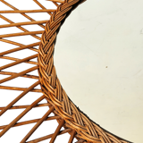 Vintage rattan sun mirror 65 cm