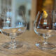 Set of two antique brandy glasses.