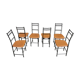 Dining chairs in brown leather and aluminum by ycami, 1980