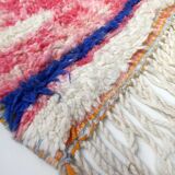 Moroccan berber carpet beni ouarain ecru with colorful patterns 300x215cm