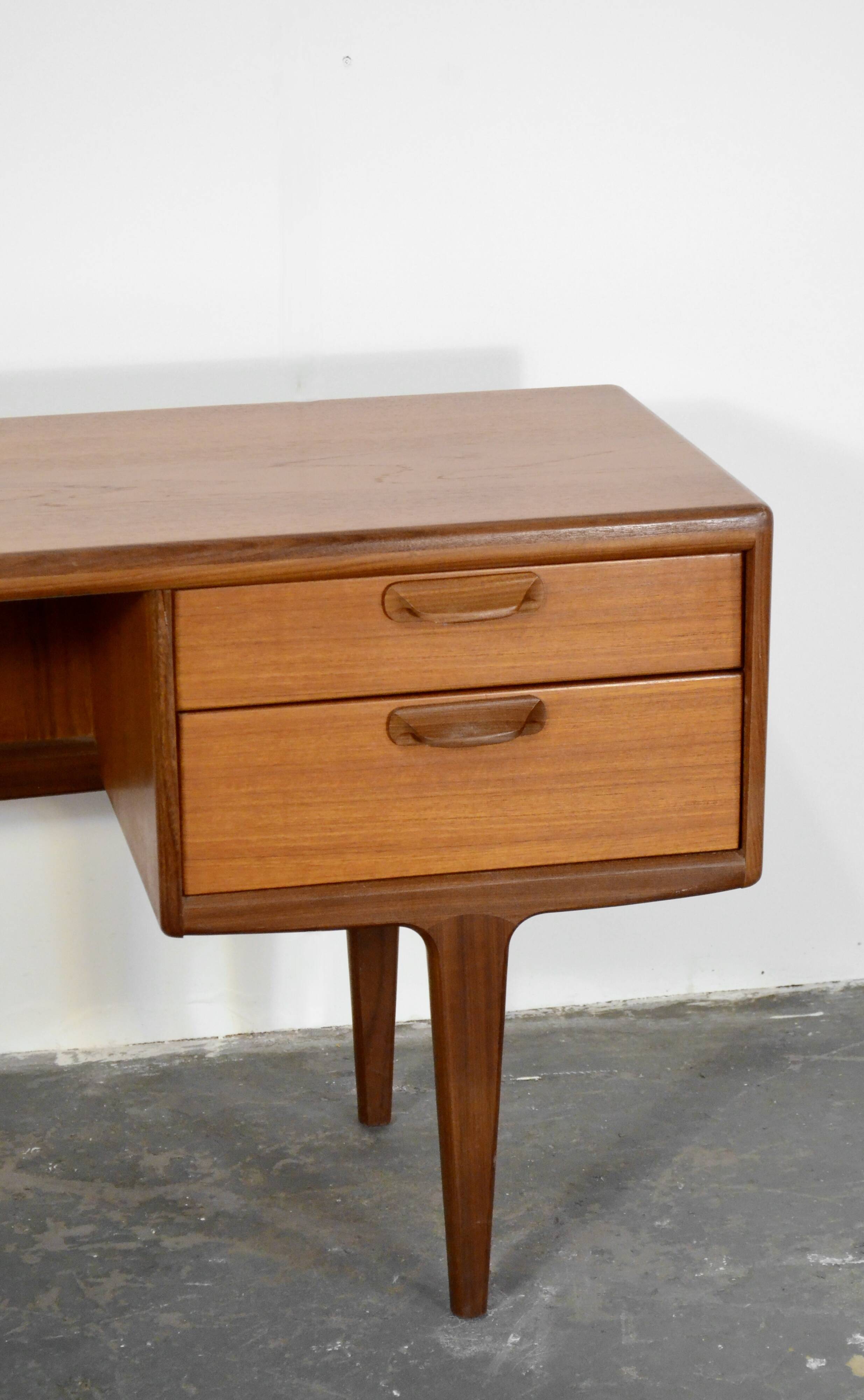 Vintage Midcentury Afromosia Desk From A. Younger Of Great Britain. Deliver