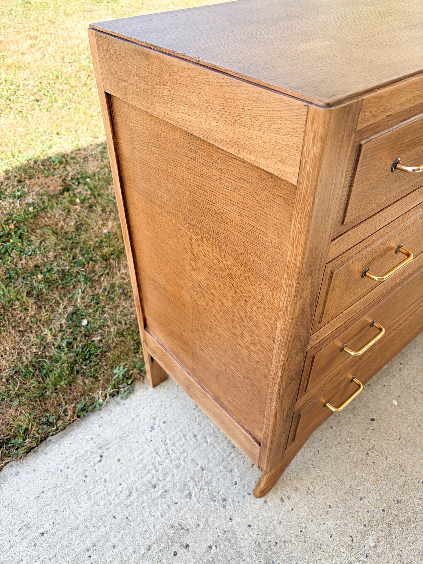 Commode à 4 tiroirs , de style scandinave , pieds compas , 1950’