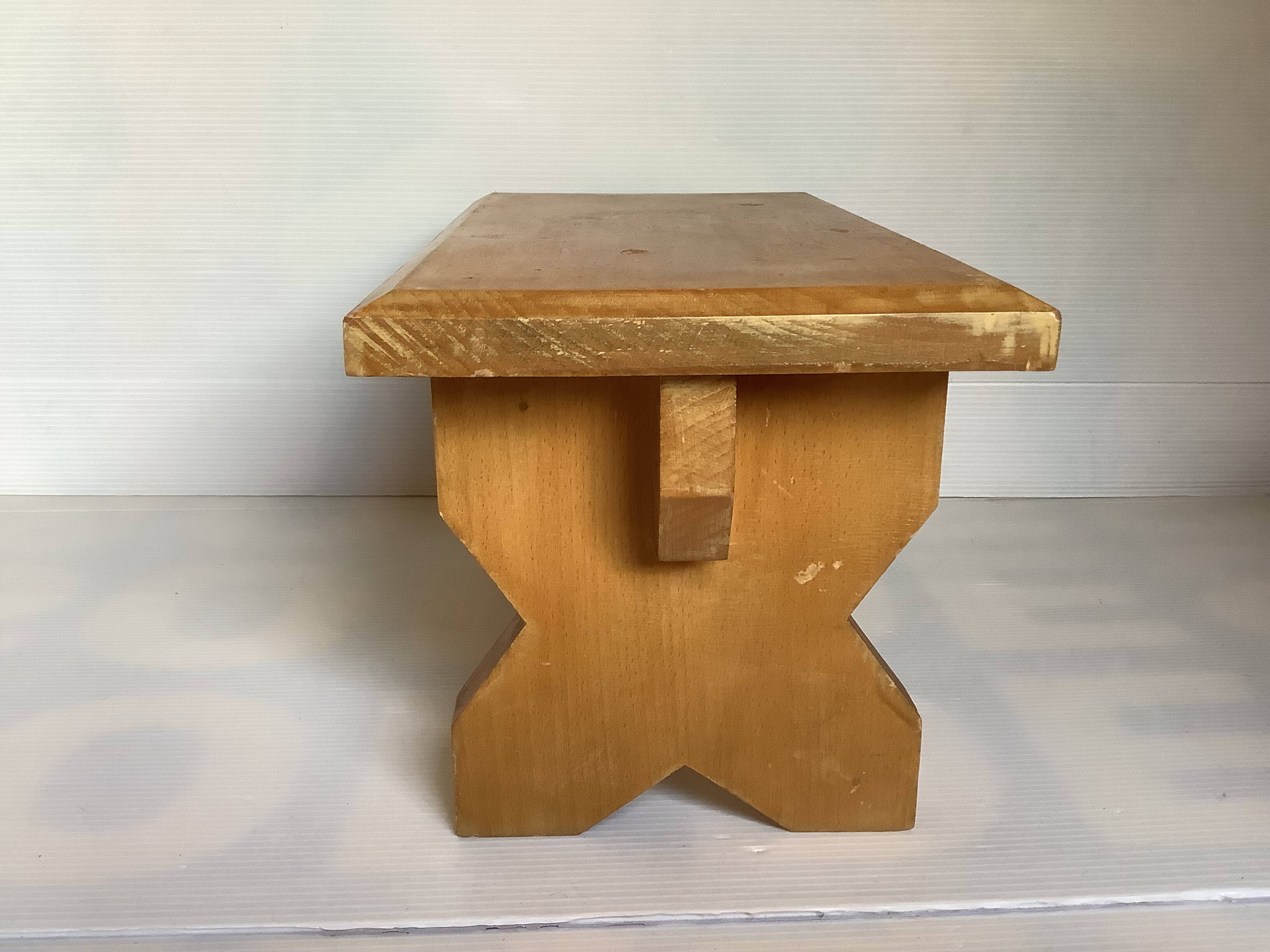 Small wooden step stool bench