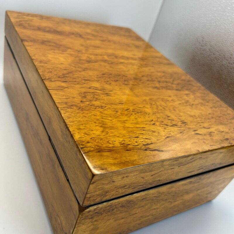 Biedermeier Box in Ice Birch and Brass, Germany, 1840s