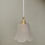 Vintage tulip pendant in frosted glass in the shape of a flower