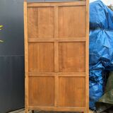 Parisian glass-fronted Art Deco wardrobe in solid raw walnut.