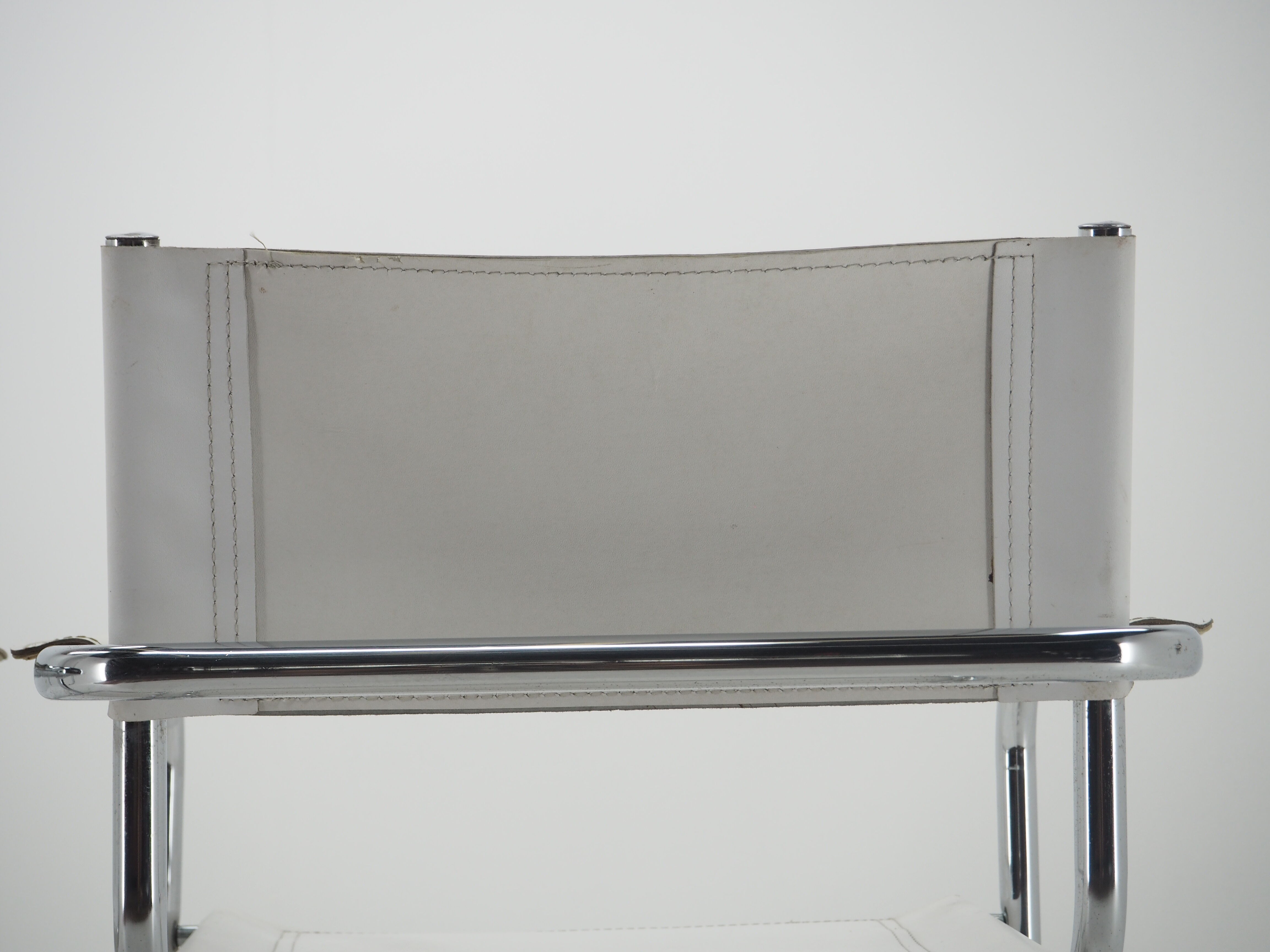 Midcentury chrome leather armchairs, 1970s