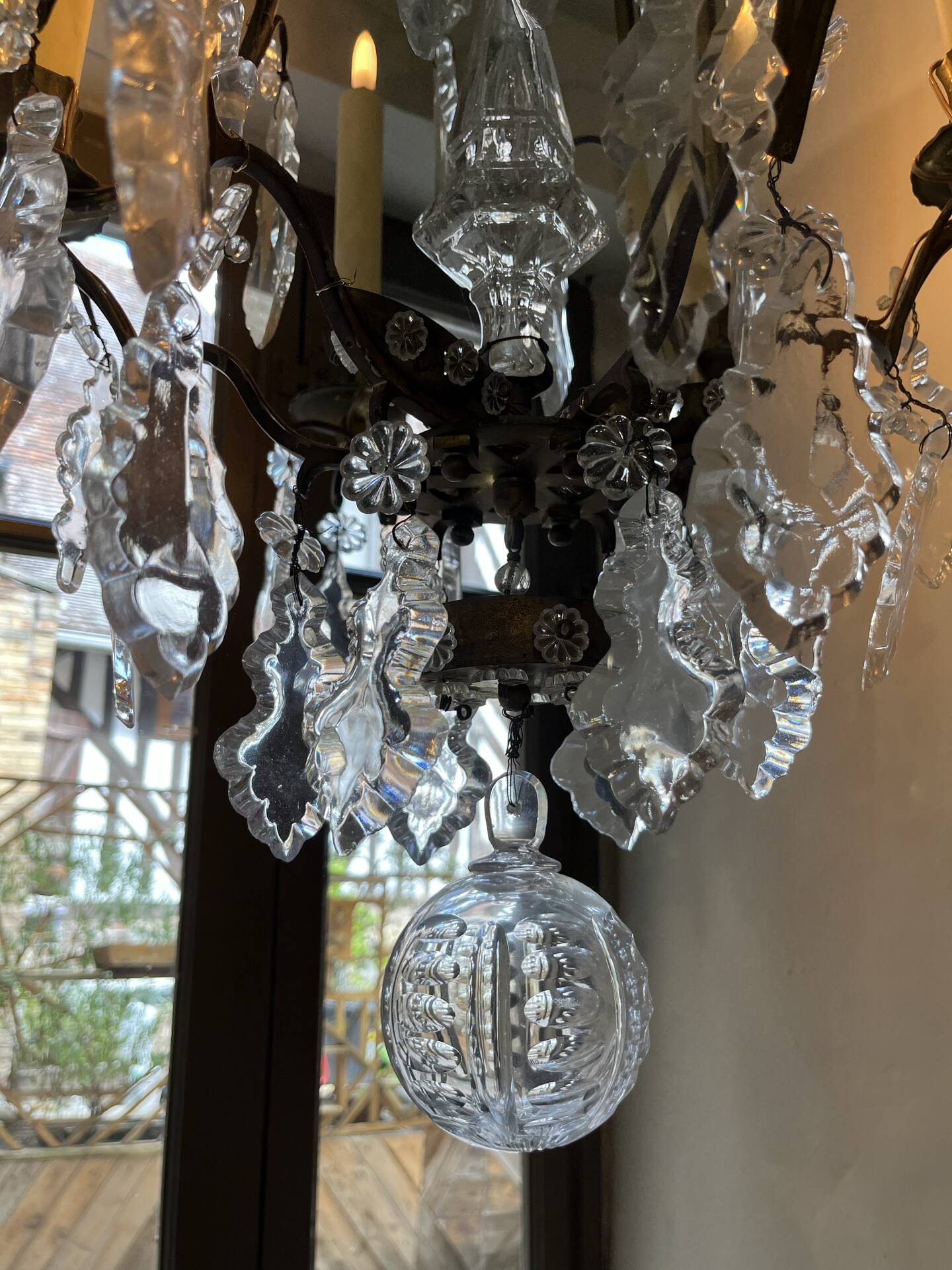 Lustre à pampille  cristal 19 eme