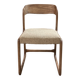 Restored vintage sleigh chairs – solid wood & textured fabric