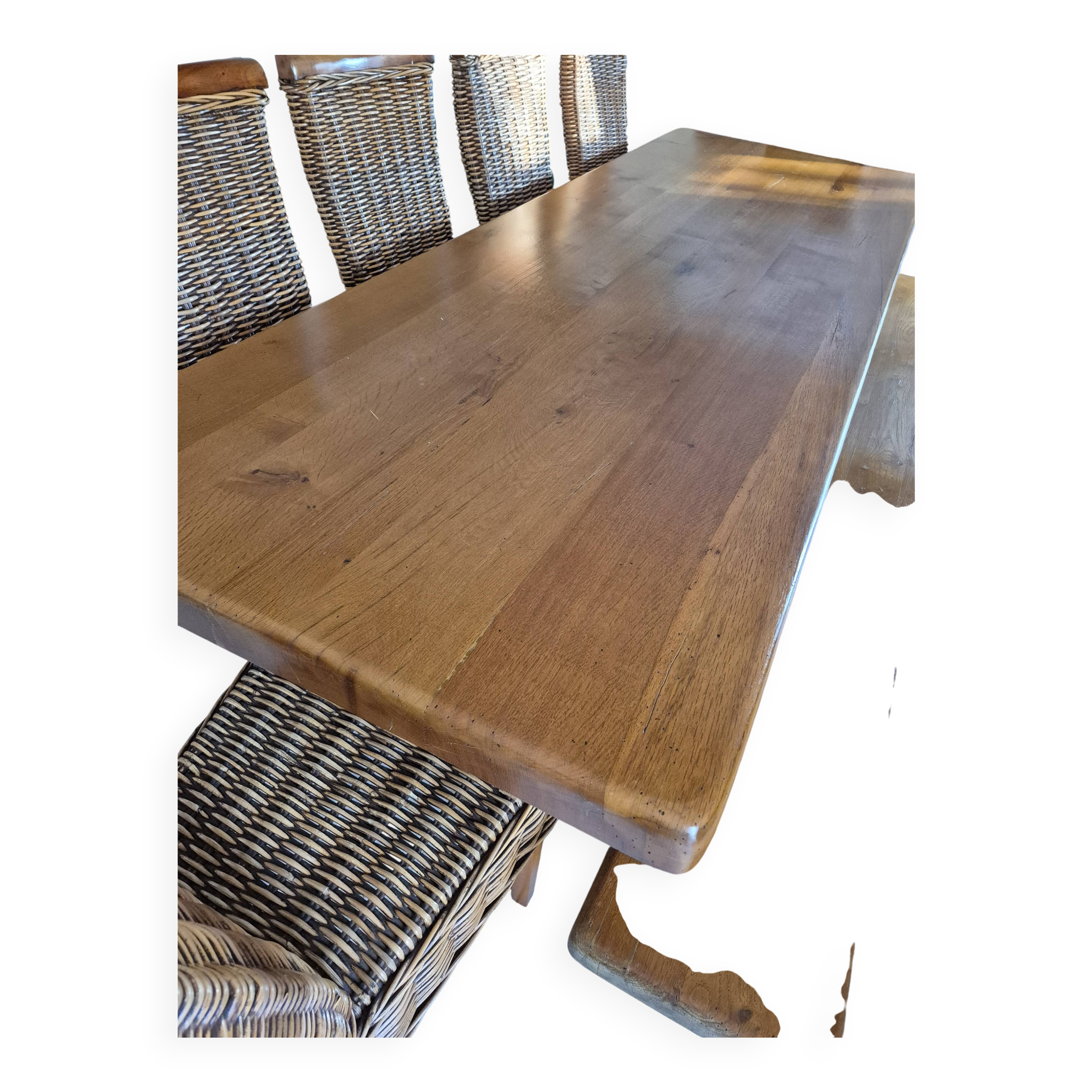 Table de monastère en chêne massif – plateau épais 60 mm – fabrication arti