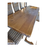 Monastery table in solid oak – thick top 60 mm – artisanal production
