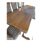 Table de monastère en chêne massif – plateau épais 60 mm – fabrication arti