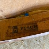 Pair of Antique FISHEL Vintage Wood Armchairs #C623