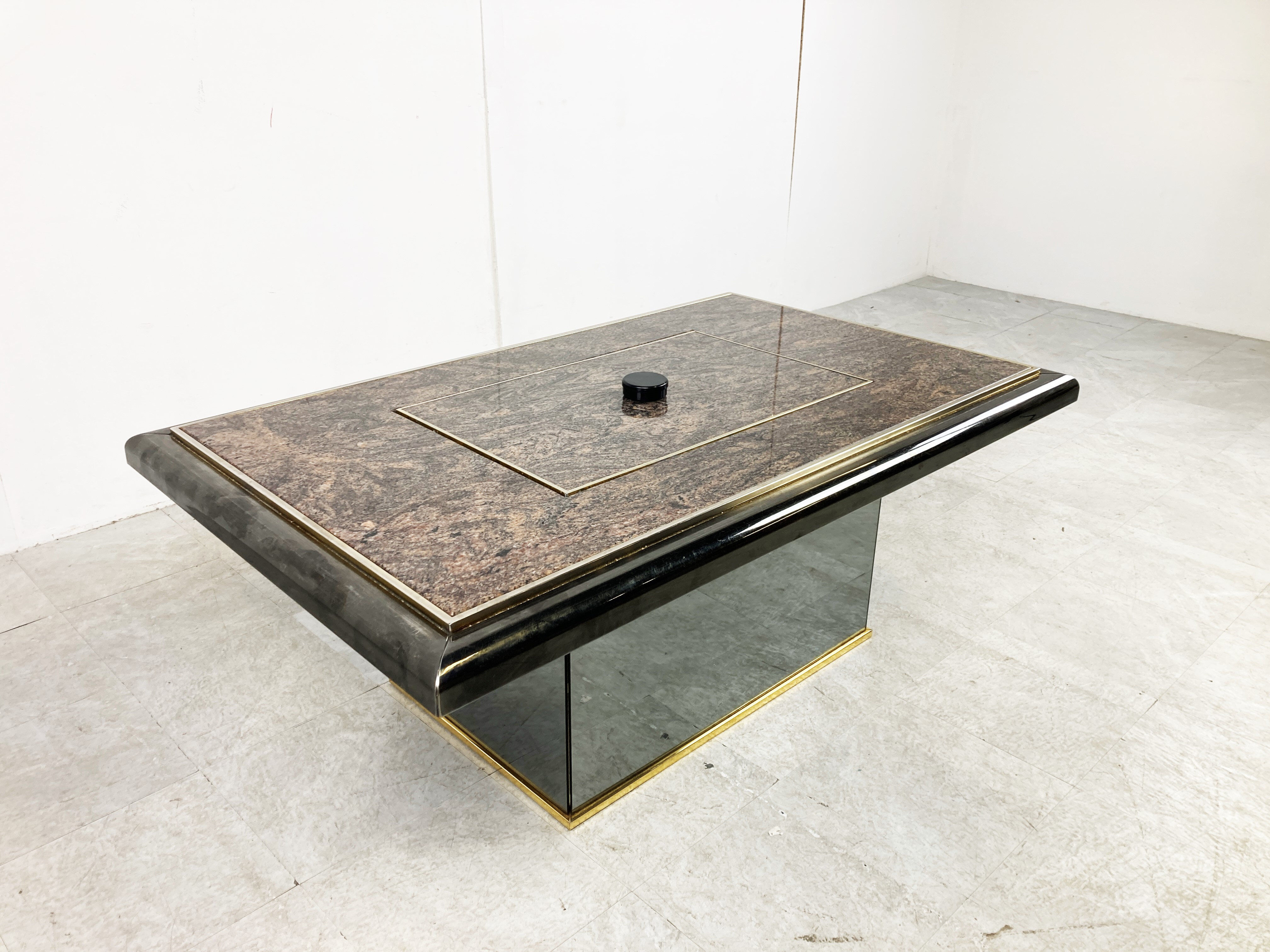 Vintage hidden bar coffee table by Fedam, 1980s