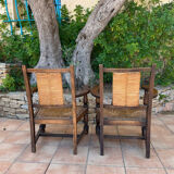 Pair of neo-Basque armchairs from the 1950s