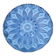 Rare French Fruit Bowl Blue Pressed Glass 33cm
