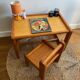 Children's desk and its wooden seat from the 80s